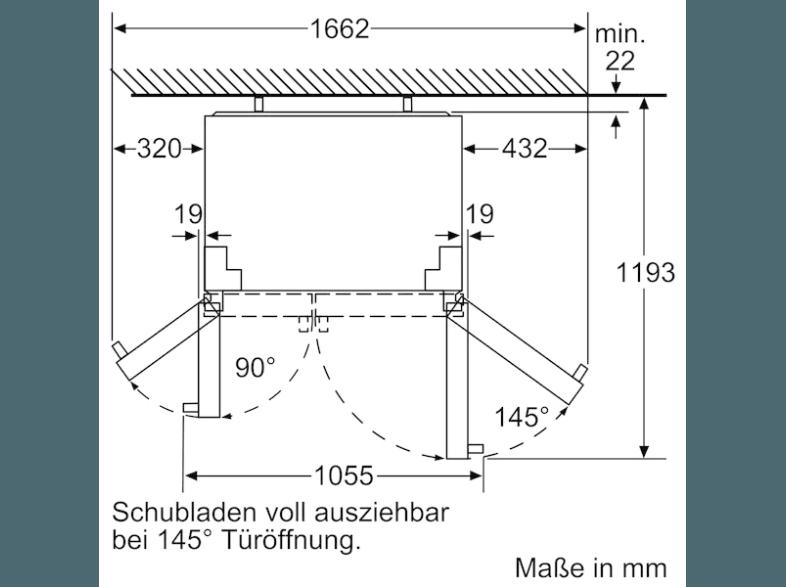 BOSCH KAN90VI20 Side-by-Side (475 kWh/Jahr, A , 1770 mm hoch, Grau)