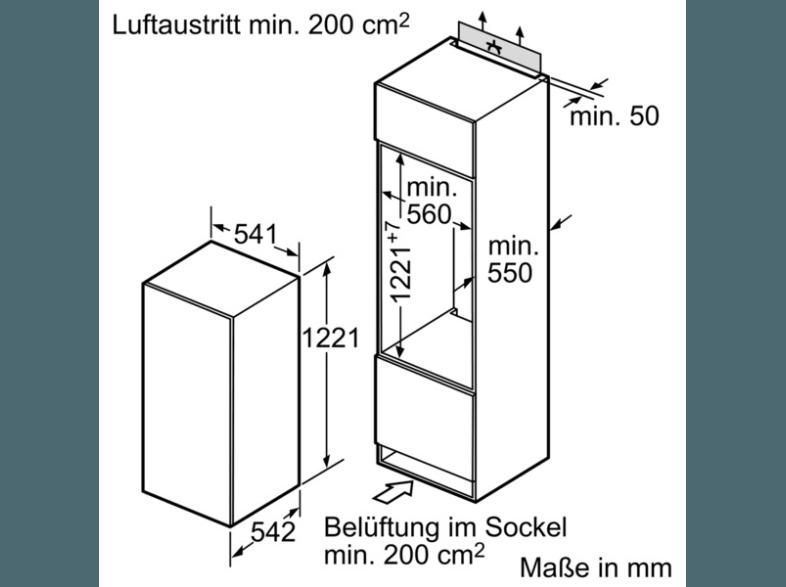 BOSCH KIL24V60 Kühlschrank (176 kWh/Jahr, A  , 1221 mm hoch, Weiß)