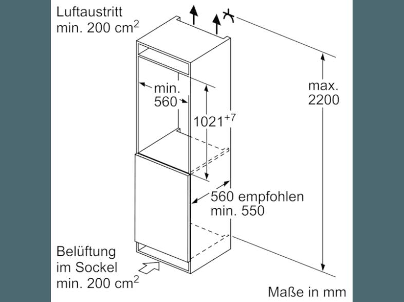 BOSCH KIR31AD40 Kühlschrank (67 kWh/Jahr, A   , 1021 mm hoch, Weiß)