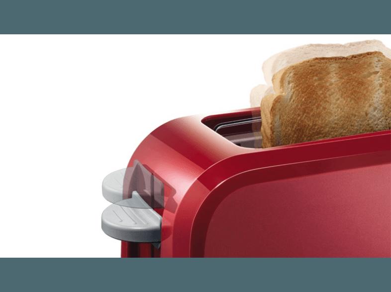 BOSCH TAT 3A 004 Toaster Rot/Hellgrau (980 Watt, Schlitze: 1)