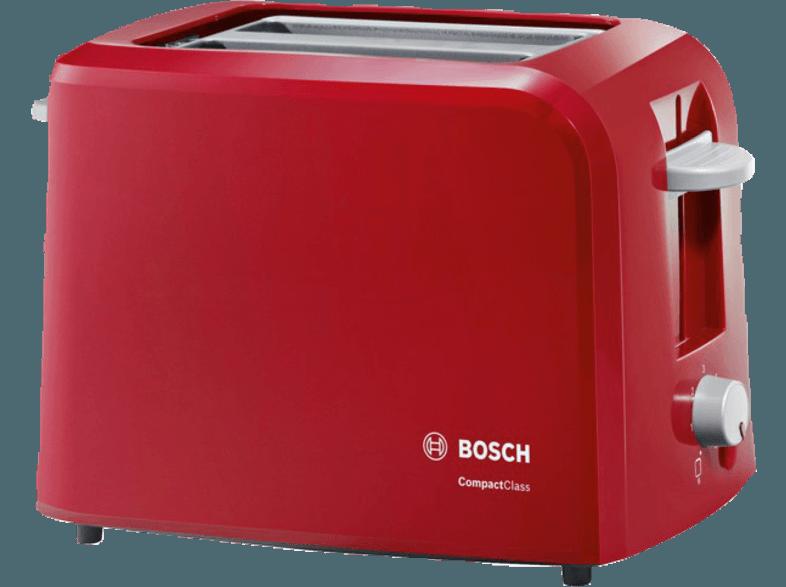 BOSCH TAT 3A 014 Toaster Rot/Hellgrau (980 Watt, Schlitze: 2)