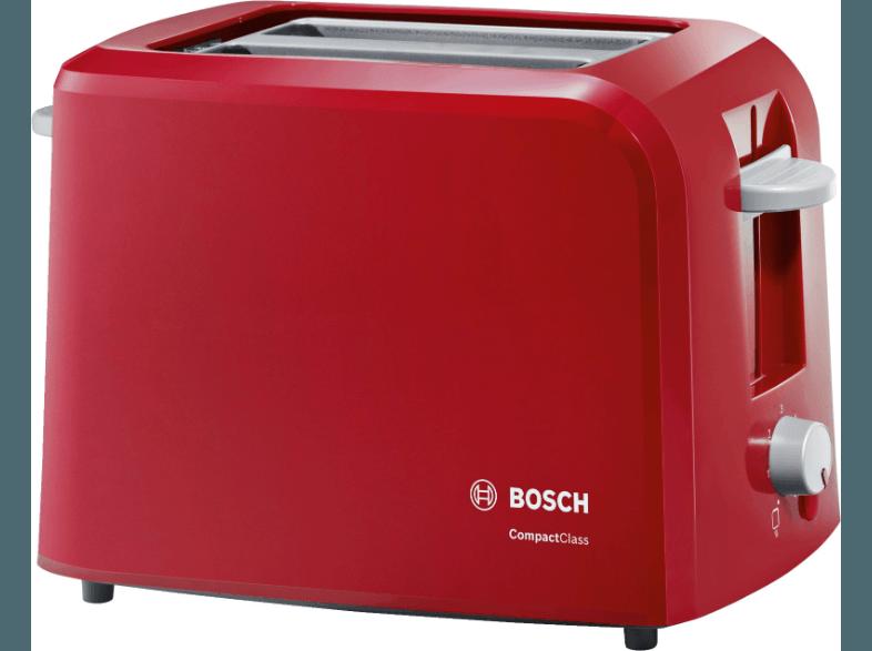 BOSCH TAT 3A 014 Toaster Rot/Hellgrau (980 Watt, Schlitze: 2)