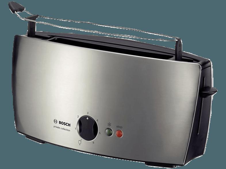 BOSCH TAT 6801 Toaster Silber/Schwarz (900 Watt, Schlitze: 1 Für 1 lange Brotscheibe, Für 2 Scheiben Toast)