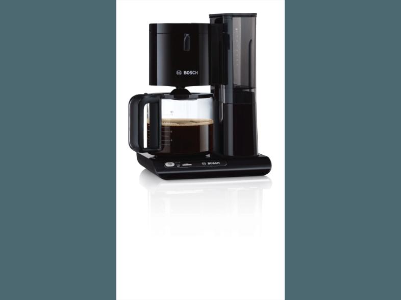 BOSCH TKA 8013 Kaffeemaschine Schwarz (Glaskanne, Volume Automatic für optimales Kaffeearoma, auch bei kleinen Brühmengen)