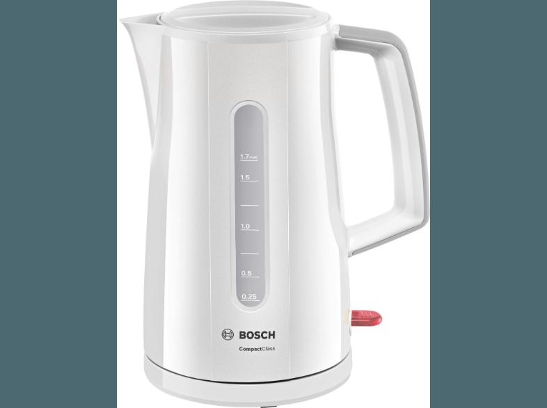 BOSCH TWK 3A 011 Wasserkocher Weiß (2400 Watt, 1.7 Liter), BOSCH, TWK, 3A, 011, Wasserkocher, Weiß, 2400, Watt, 1.7, Liter,