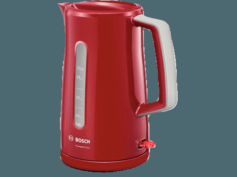 BOSCH TWK 3A014 Wasserkocher Rot/Hellgrau (2400 Watt, 1.7 Liter)