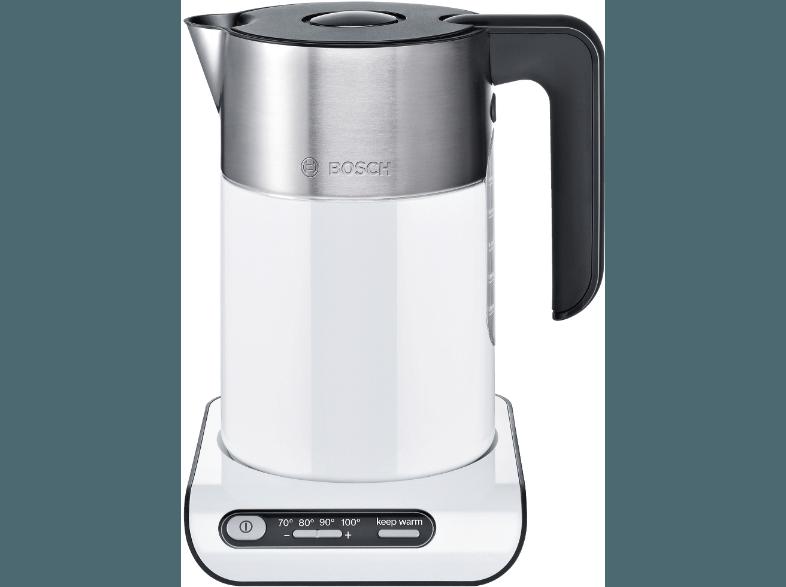 BOSCH TWK 8611 P Wasserkocher Weiß/Silber (2400 Watt, 1.5 Liter)