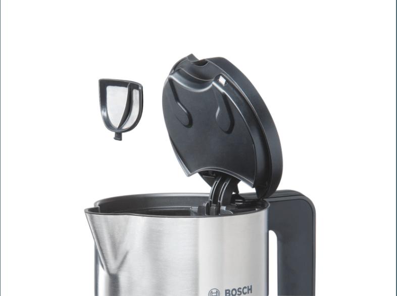 BOSCH TWK 8611 P Wasserkocher Weiß/Silber (2400 Watt, 1.5 Liter)