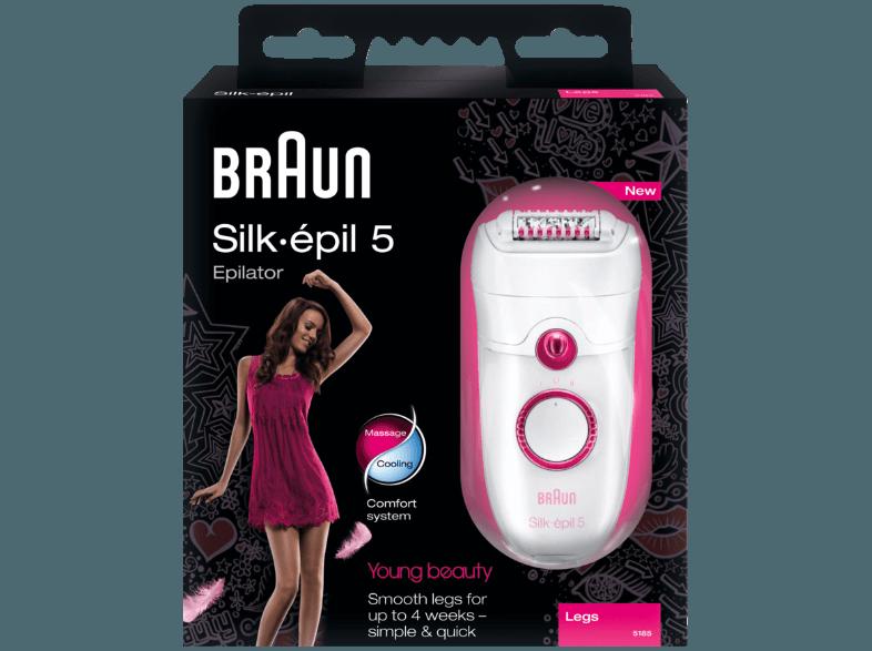 BRAUN 5185 Silk-épil 5 Epilierer Pink/Weiß, BRAUN, 5185, Silk-épil, 5, Epilierer, Pink/Weiß