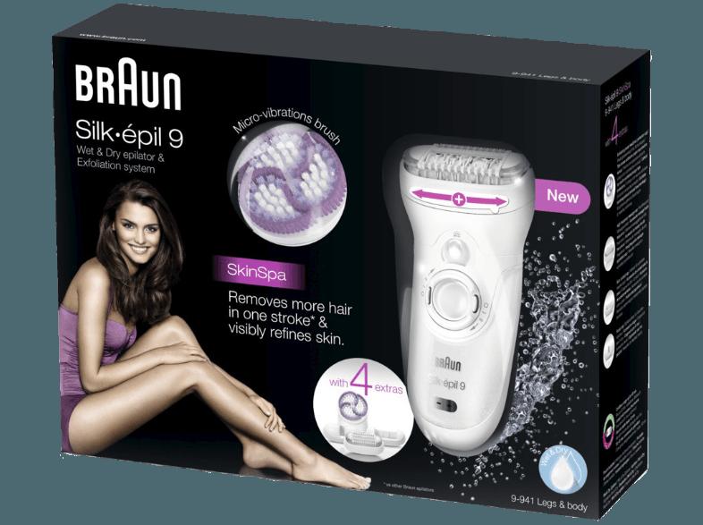 BRAUN 9-941 Silk-épil 9 Skin Spa wet&dry Epilierer Weiß/Lila