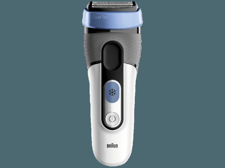 BRAUN CT2s - 5676 CoolTec wet&dry Herrenrasierer Weiß (3- fach Schersystem)