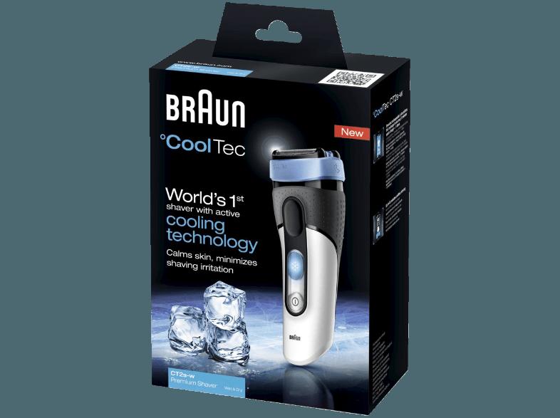 BRAUN CT2s - 5676 CoolTec wet&dry Herrenrasierer Weiß (3- fach Schersystem), BRAUN, CT2s, 5676, CoolTec, wet&dry, Herrenrasierer, Weiß, 3-, fach, Schersystem,