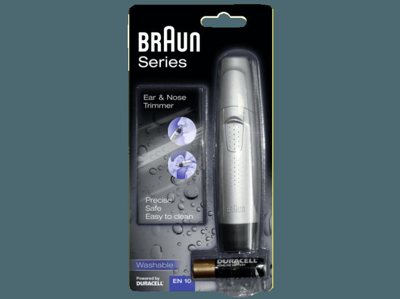 BRAUN EN 10 Nasen-/Ohren-Trimmer Silber (Batteriebetrieb)