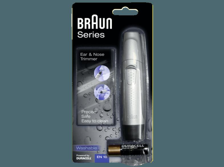 BRAUN EN 10 Nasen-/Ohren-Trimmer Silber (Batteriebetrieb), BRAUN, EN, 10, Nasen-/Ohren-Trimmer, Silber, Batteriebetrieb,