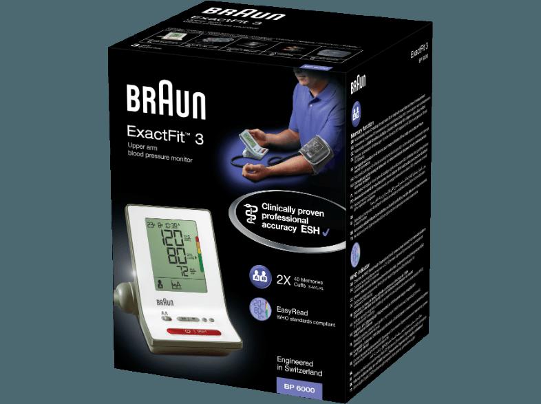 BRAUN ExactFit 3 BP6000 Oberarmblutdruckmessgerät, BRAUN, ExactFit, 3, BP6000, Oberarmblutdruckmessgerät