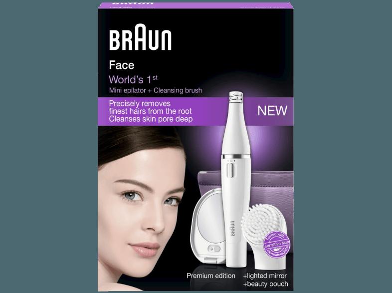 BRAUN FACE Silk-épil 830 inkl. Tasche und Spiegel Gesichtsepliation Weiß