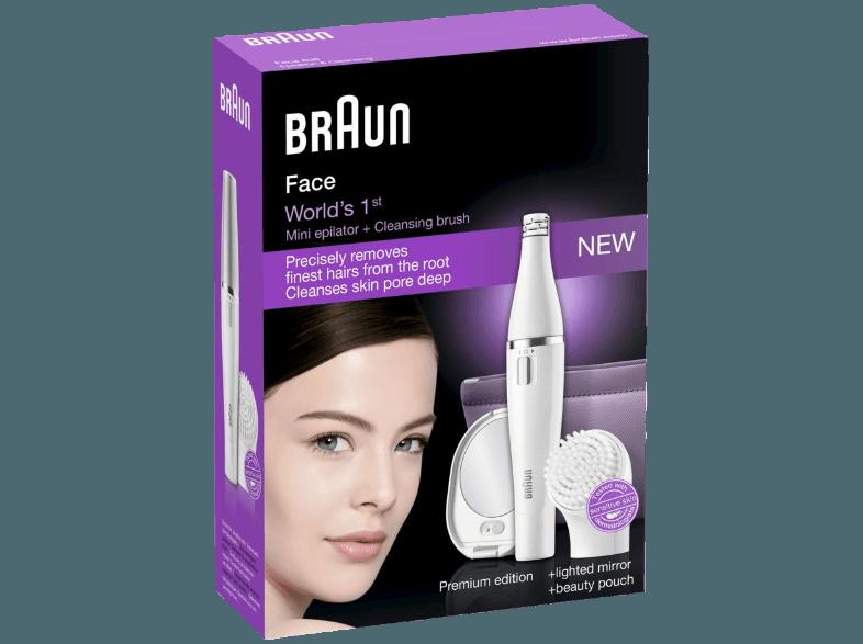 BRAUN FACE Silk-épil 830 inkl. Tasche und Spiegel Gesichtsepliation Weiß