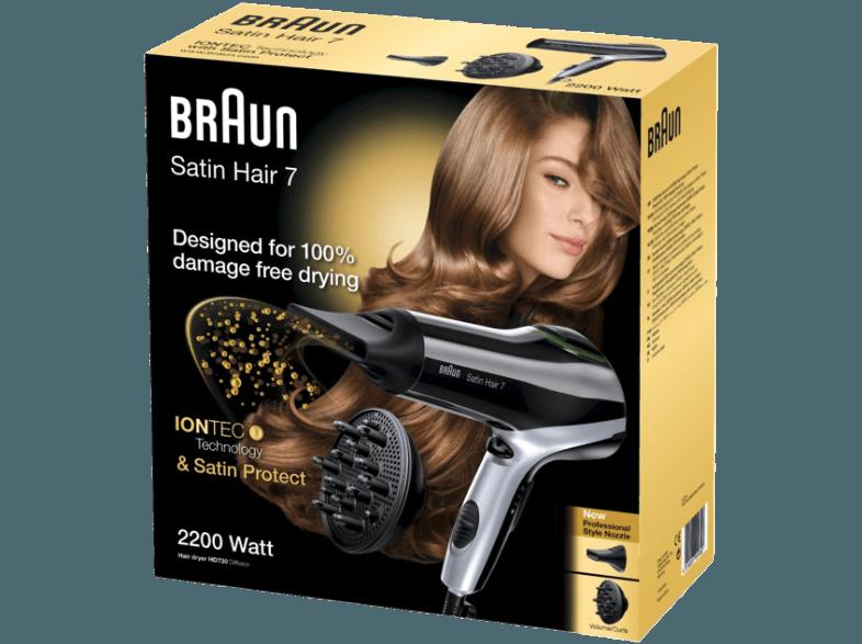 BRAUN HD 730 Satin Hair 7  (Schwarz, 2200 Watt), BRAUN, HD, 730, Satin, Hair, 7, , Schwarz, 2200, Watt,