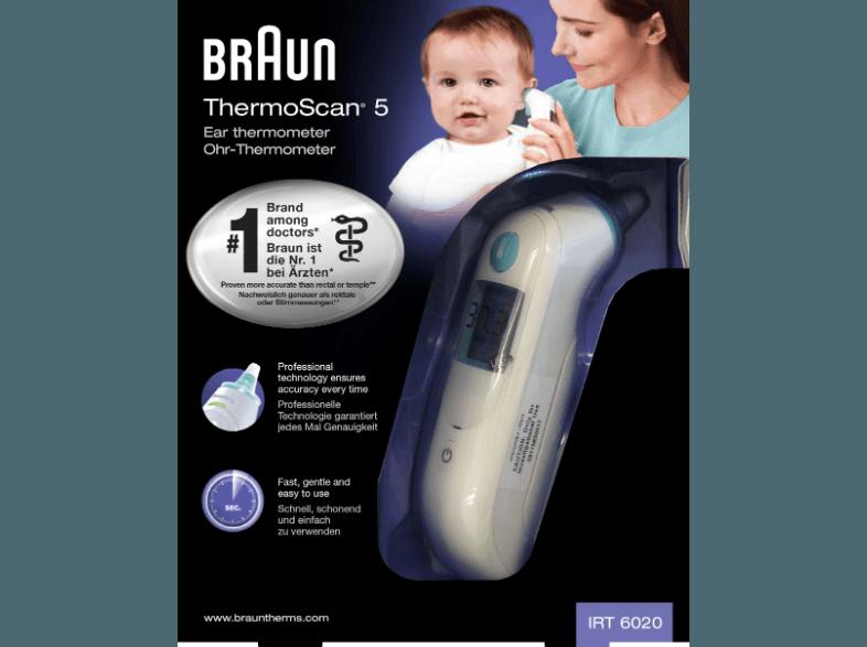 BRAUN IRT 6020 Infrarot-Ohr-Thermometer (Messart: im Ohr), BRAUN, IRT, 6020, Infrarot-Ohr-Thermometer, Messart:, im, Ohr,