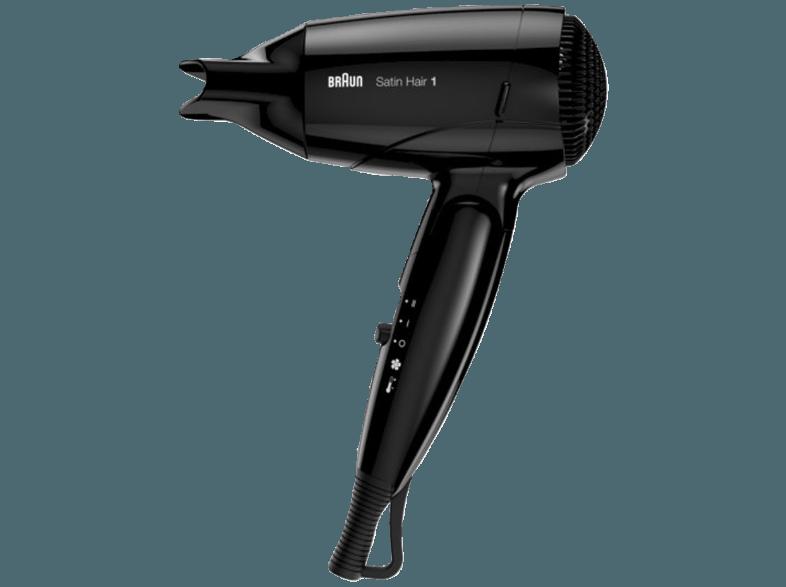 BRAUN Satin Hair 1 HD 130 Style&Go  (Schwarz, 1200 Watt)