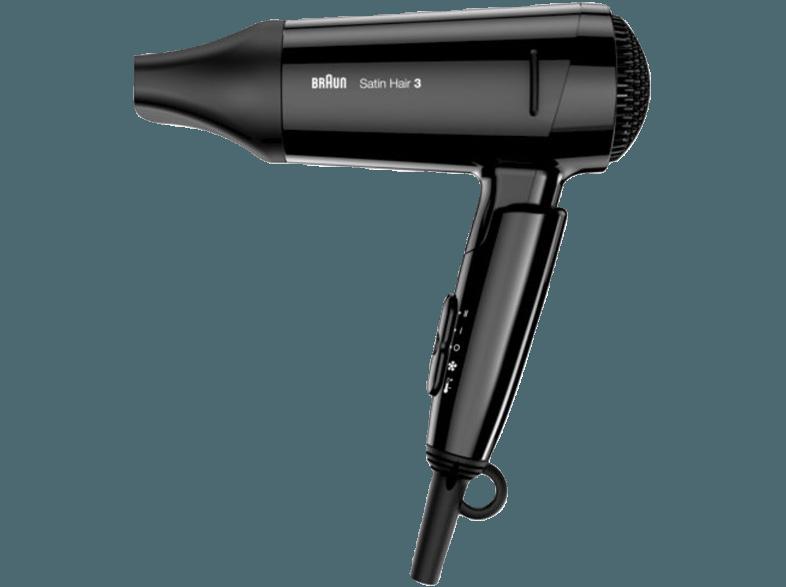 BRAUN Satin Hair 3 HD 350 Style&Go  (Schwarz, 1600 Watt)