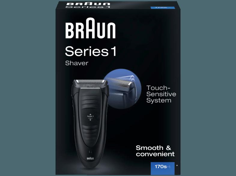 BRAUN Series 1 - 170s Herrenrasierer Schwarz (Vibrierende Scherfolien)