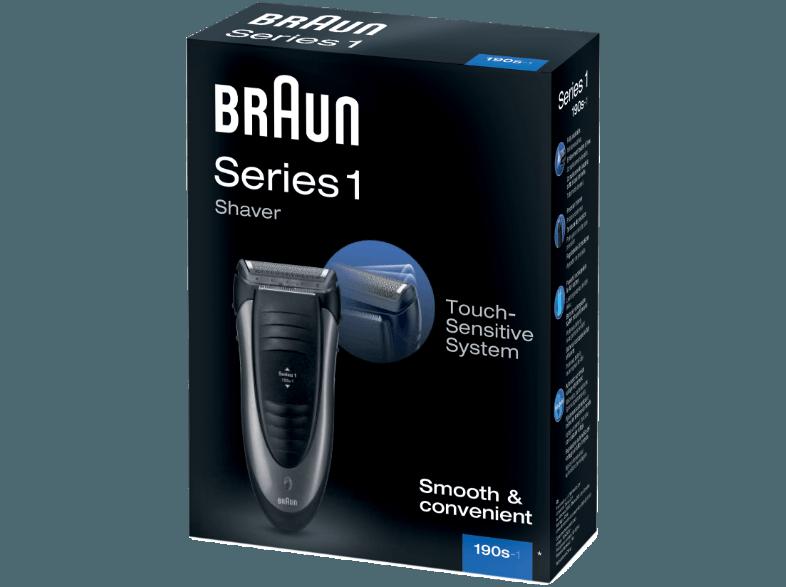 BRAUN Series 1 190 S Herrenrasierer Schwarz (Vibrierende Scherfolien)