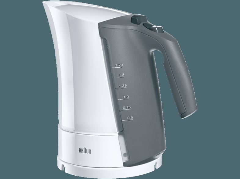 BRAUN WK 300 Multiquick 3 Wasserkocher Weiß (2200 Watt, 1.6 Liter), BRAUN, WK, 300, Multiquick, 3, Wasserkocher, Weiß, 2200, Watt, 1.6, Liter,