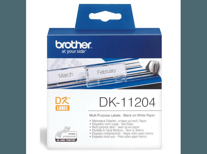 BROTHER DK-11204 Adress-Etiketten 29 x 90, BROTHER, DK-11204, Adress-Etiketten, 29, x, 90
