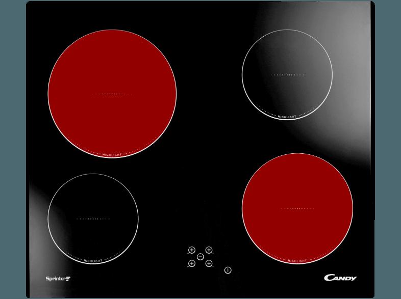 CANDY CH 64 C Elektro-Kochfeld (597 mm breit, 4 Kochfelder), CANDY, CH, 64, C, Elektro-Kochfeld, 597, mm, breit, 4, Kochfelder,