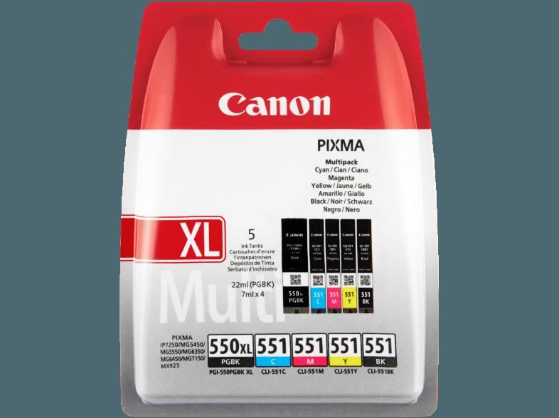 CANON 6509B013AA PGI550XL PGBK/CLI-551 CMYB MULTIPACK Tintenkartusche Color, CANON, 6509B013AA, PGI550XL, PGBK/CLI-551, CMYB, MULTIPACK, Tintenkartusche, Color