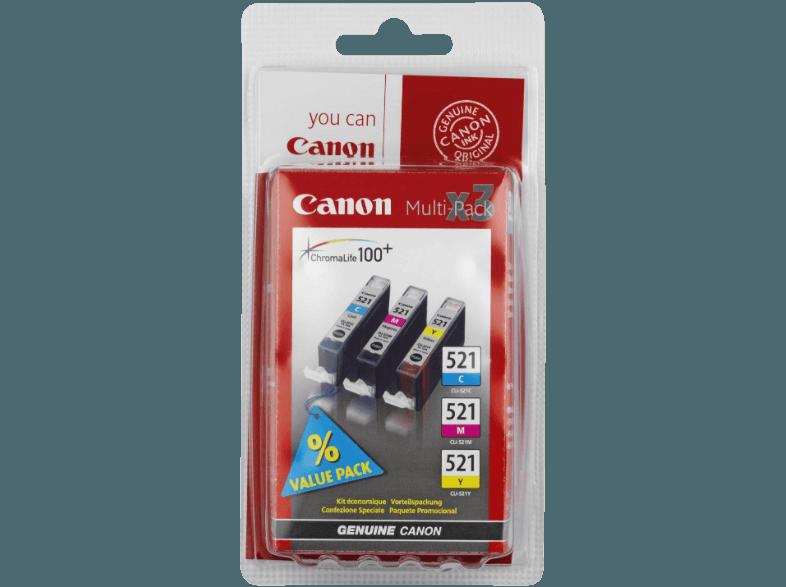 CANON CLI 521 C/M/Y MULTIPACK Tintenkartusche Color, CANON, CLI, 521, C/M/Y, MULTIPACK, Tintenkartusche, Color