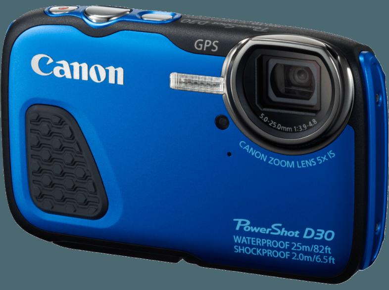 CANON PowerShot D30  Blau (12.1 Megapixel, 5x opt. Zoom, 7.5 cm PureColor-LCD-II (TFT))