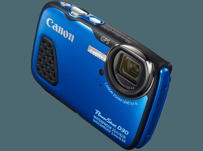 CANON PowerShot D30  Blau (12.1 Megapixel, 5x opt. Zoom, 7.5 cm PureColor-LCD-II (TFT)), CANON, PowerShot, D30, Blau, 12.1, Megapixel, 5x, opt., Zoom, 7.5, cm, PureColor-LCD-II, TFT,