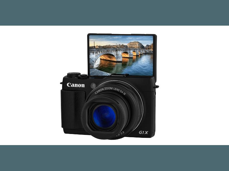 CANON PowerShot G1 X Mark II  Schwarz (13.1 Megapixel, 5x opt. Zoom, 7.62 cm PureColor-II-G-Touchscreen-LCD (TFT), WLAN)