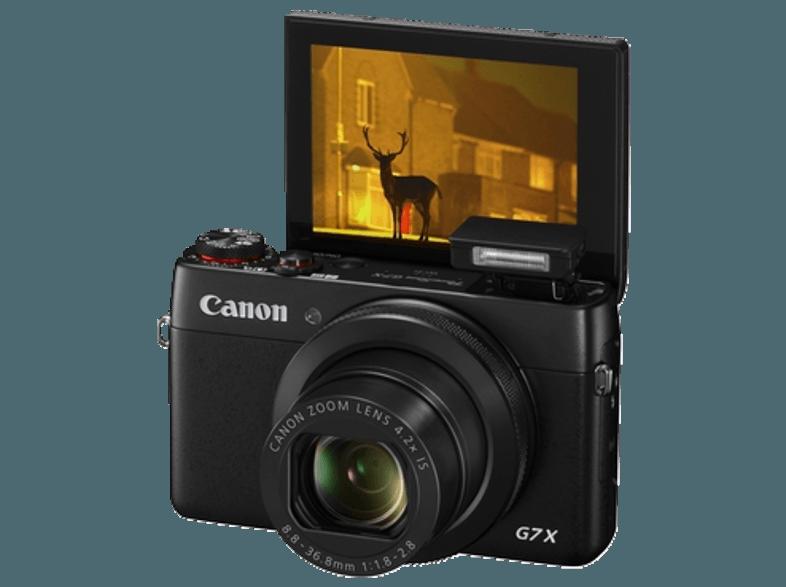 CANON PowerShot G7 X  Schwarz (20.2 Megapixel, 4.2x opt. Zoom, 7.5 cm LCD, WLAN), CANON, PowerShot, G7, X, Schwarz, 20.2, Megapixel, 4.2x, opt., Zoom, 7.5, cm, LCD, WLAN,