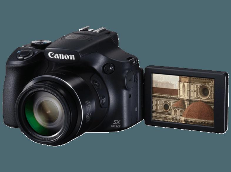 CANON Powershot SX60 HS  Schwarz (16.1 Megapixel, 65x opt. Zoom, 7.5 cm PureColor-II-VA (TFT), WLAN)