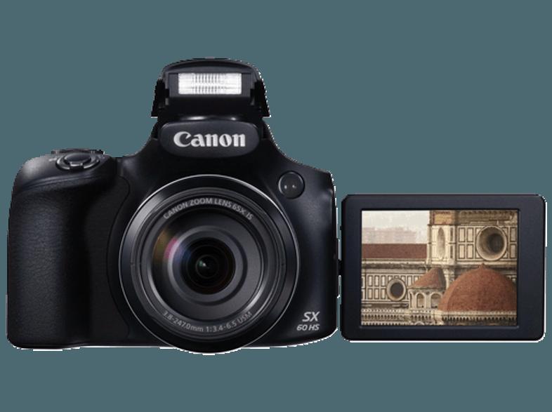 CANON Powershot SX60 HS  Schwarz (16.1 Megapixel, 65x opt. Zoom, 7.5 cm PureColor-II-VA (TFT), WLAN), CANON, Powershot, SX60, HS, Schwarz, 16.1, Megapixel, 65x, opt., Zoom, 7.5, cm, PureColor-II-VA, TFT, WLAN,