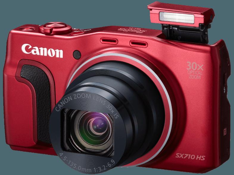 CANON PowerShot SX710 HS  Rot (20.3 Megapixel, 30x opt. Zoom, 7.5 cm sRGB-PureColor-II-G-LCD, WLAN)