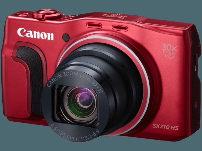 CANON PowerShot SX710 HS  Rot (20.3 Megapixel, 30x opt. Zoom, 7.5 cm sRGB-PureColor-II-G-LCD, WLAN)