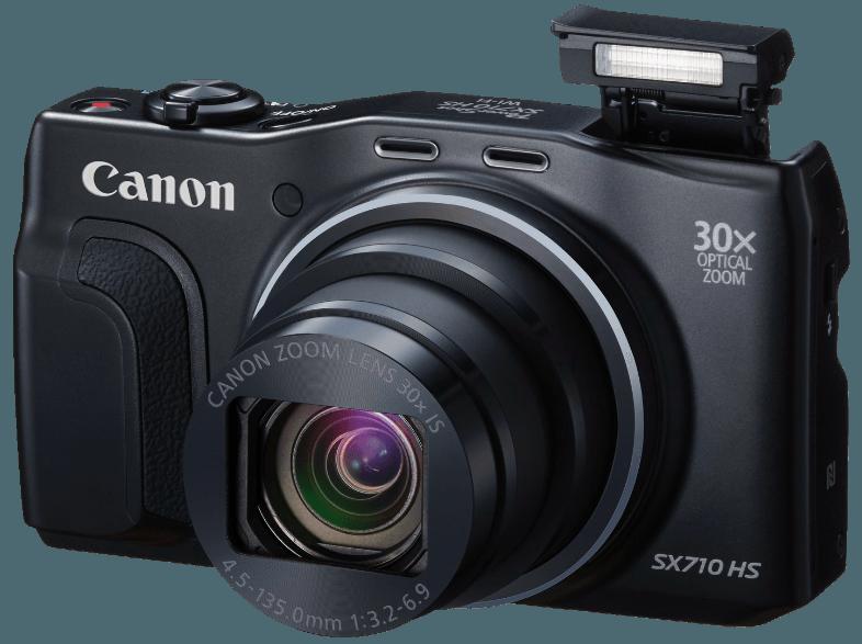 CANON PowerShot SX710 HS  Schwarz (20.3 Megapixel, 30x opt. Zoom, 7.5 cm sRGB-PureColor-II-G-LCD, WLAN)