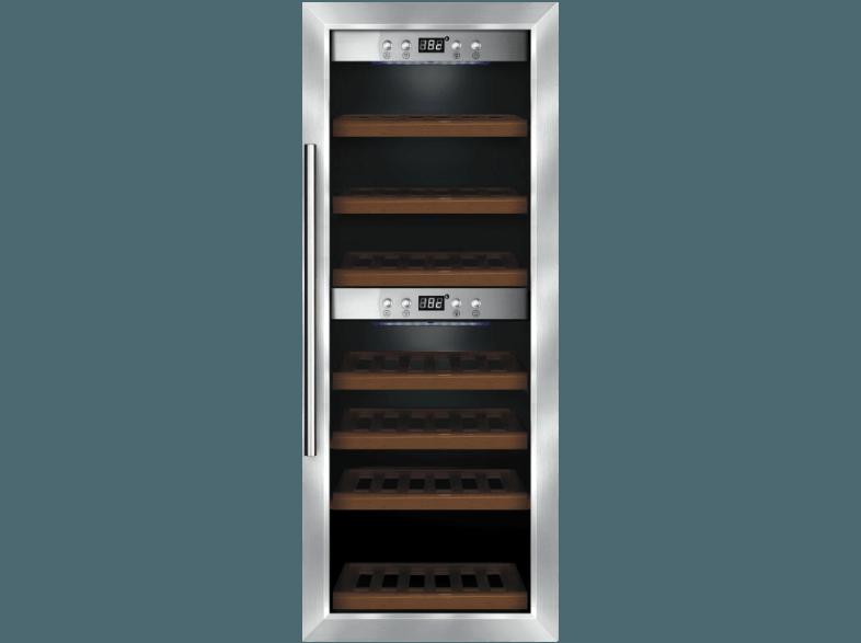 CASO WineMaster 38 Weinklimaschrank (139 kWh/Jahr, A, 38 Flaschen, Silber)