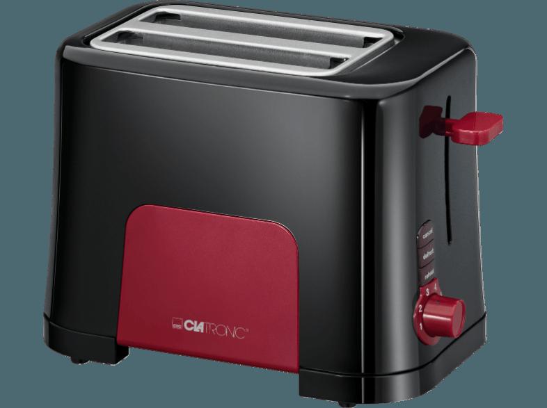 CLATRONIC TA 3551 Toaster Schwarz/Rot (700 Watt, Schlitze: 2)