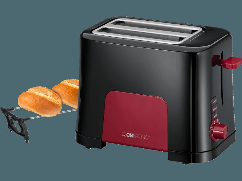 CLATRONIC TA 3551 Toaster Schwarz/Rot (700 Watt, Schlitze: 2), CLATRONIC, TA, 3551, Toaster, Schwarz/Rot, 700, Watt, Schlitze:, 2,