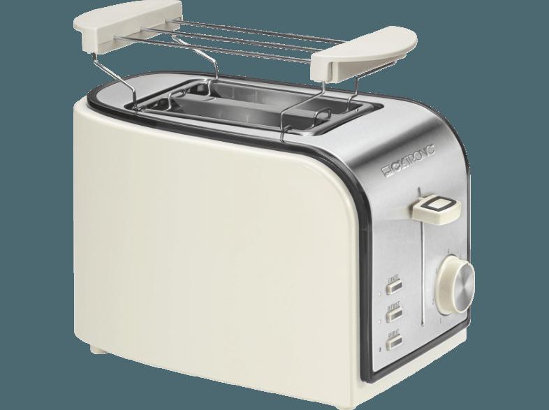 CLATRONIC TA 3557 Toaster Creme/Schwarz/Inox (800 Watt, Schlitze: 2)