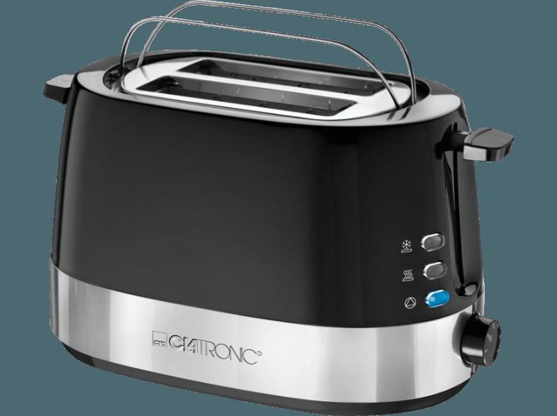 CLATRONIC TA 3574 Toaster Schwarz/Inox (850 Watt, Schlitze: 2)