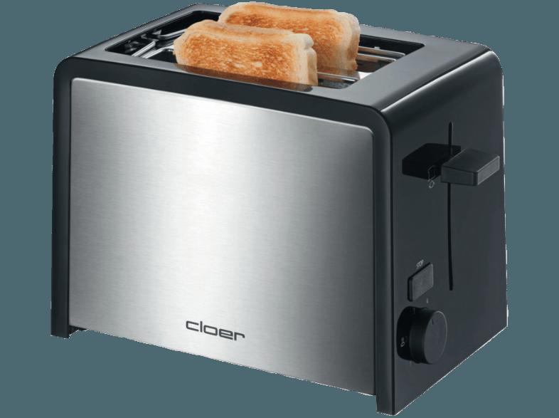 CLOER 3210 Toaster Silber/Schwarz (825 Watt, Schlitze: 2), CLOER, 3210, Toaster, Silber/Schwarz, 825, Watt, Schlitze:, 2,