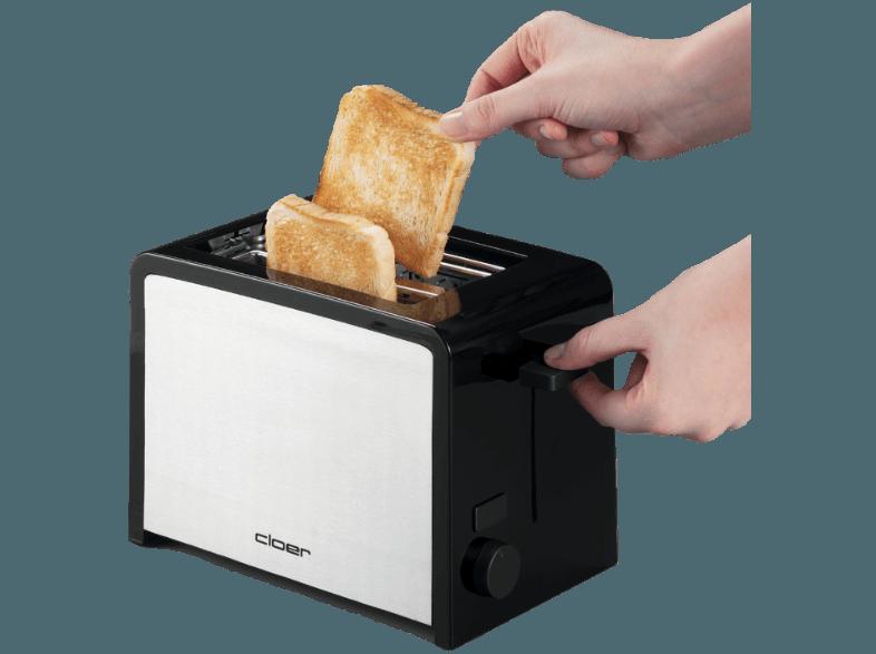 CLOER 3210 Toaster Silber/Schwarz (825 Watt, Schlitze: 2), CLOER, 3210, Toaster, Silber/Schwarz, 825, Watt, Schlitze:, 2,