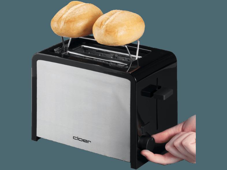 CLOER 3210 Toaster Silber/Schwarz (825 Watt, Schlitze: 2), CLOER, 3210, Toaster, Silber/Schwarz, 825, Watt, Schlitze:, 2,