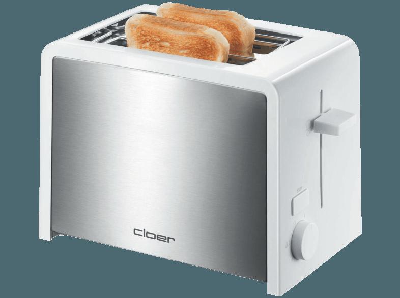 CLOER 3211 Toaster Weiß/Silber (825 Watt, Schlitze: 2)